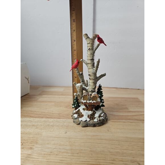 Dept 56 Village Birch Tree Cluster with Two Mailboxes 52631 With Box Cardinals - Picture 16 of 16